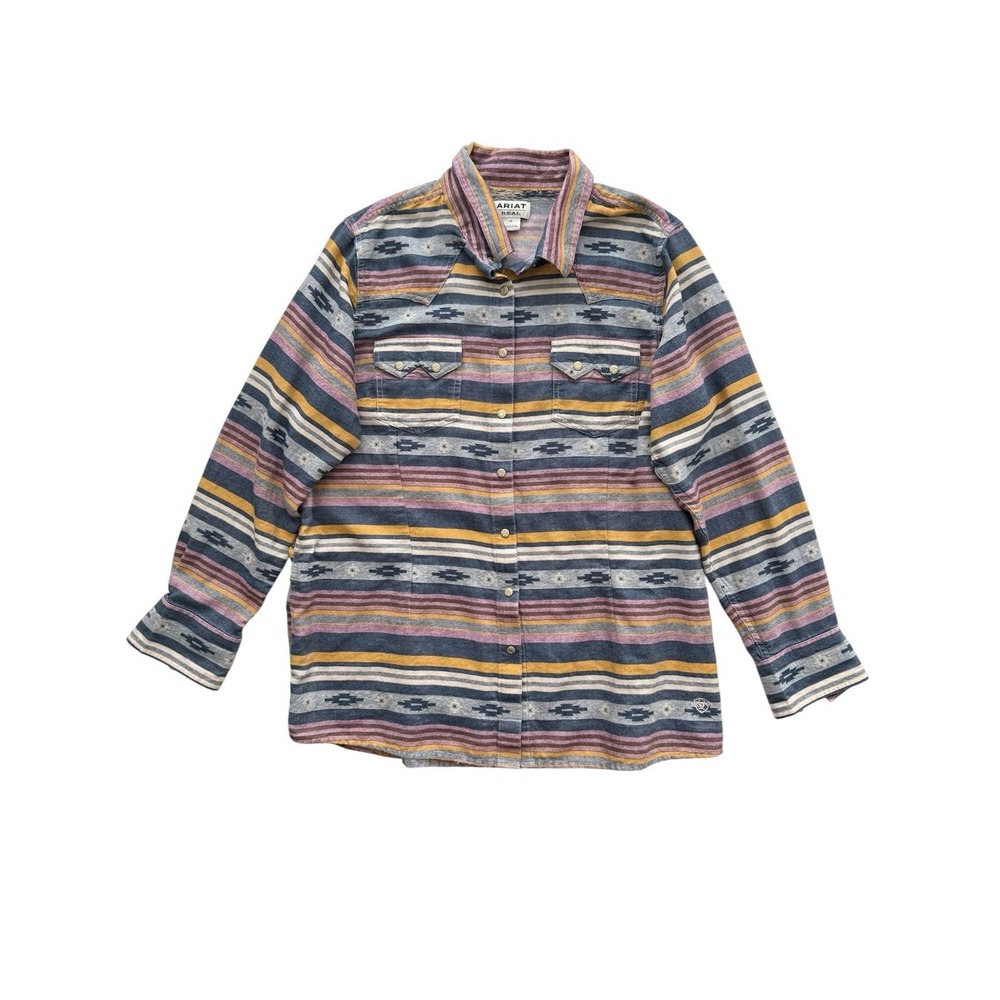 Ariat Snap Front Shirt Womens 1X Woven Sunset Beauty Aztec Southwestern Country